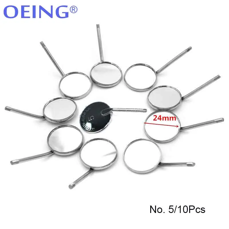 5/10Pcs Dental Mouth Mirror Stainless Steel Odontoscope Mirror Anti Fog Front Surface Oral Teeth Exam Care Dentist Equipment