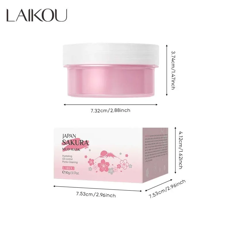 LAIKOU Oil-Control Anti-Aging Clay Mask Sakura Mud Face Mask Cleansing Whitening Moisturizing  Packs Facial Skin Care