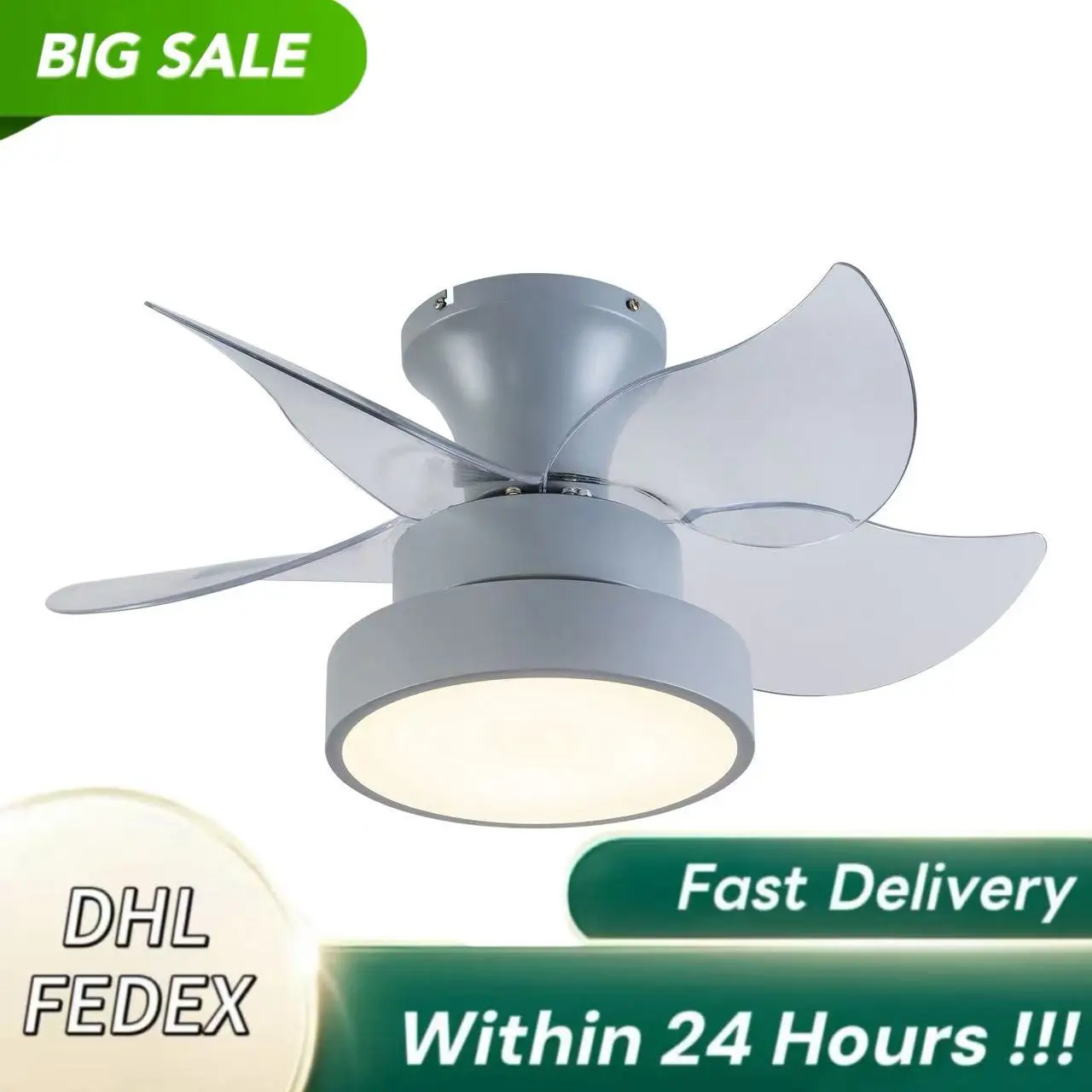 

23 Inch Ceiling Fan Modern Ceiling Light with Fan LED Ceiling Fan Light with Time Setting 6 Speeds Ceiling Fan for Living Room