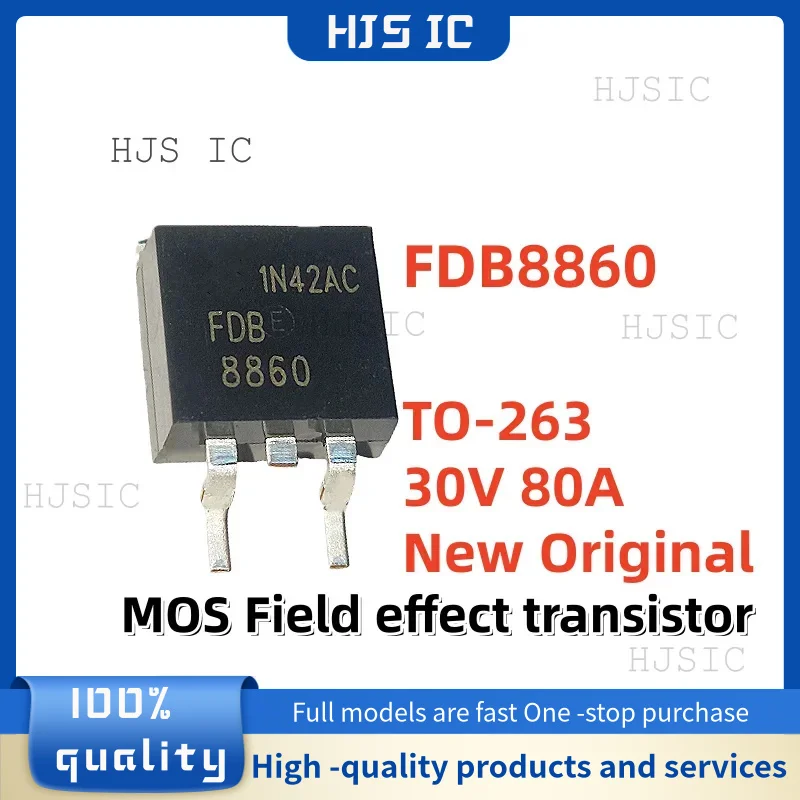 10PCS Brand New Original FDB8860 TO-263 30V 80A MOS Field effect transistor Best Quality In Stock