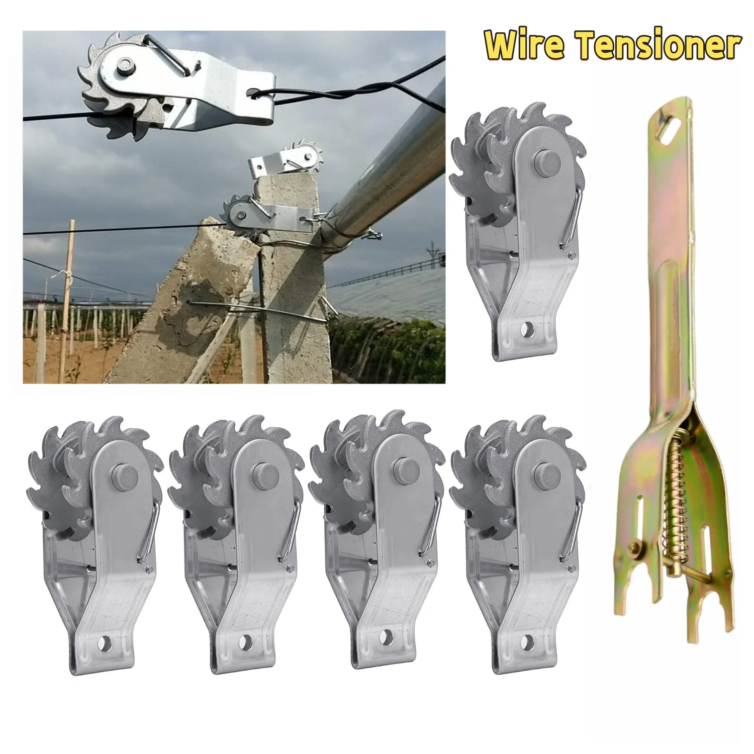 2026 New Heavy Duty Wire Tensioners - Adjustable Cable & Fence Puller Tool for Secure Barbed Wire, Greenhouses & Grape Vines