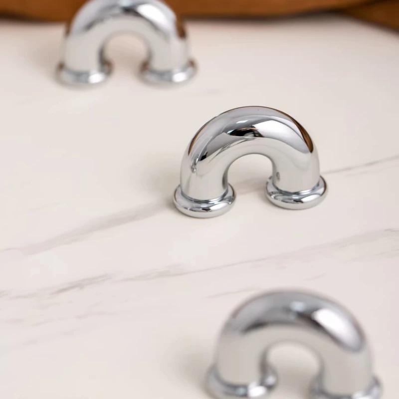 Furniture French Solid Brass Handle Silvery Cabinet Door Handles Kitchen Bedroom Wardrobe Pulls Shoe Cabinet Drawer Handle Knobs