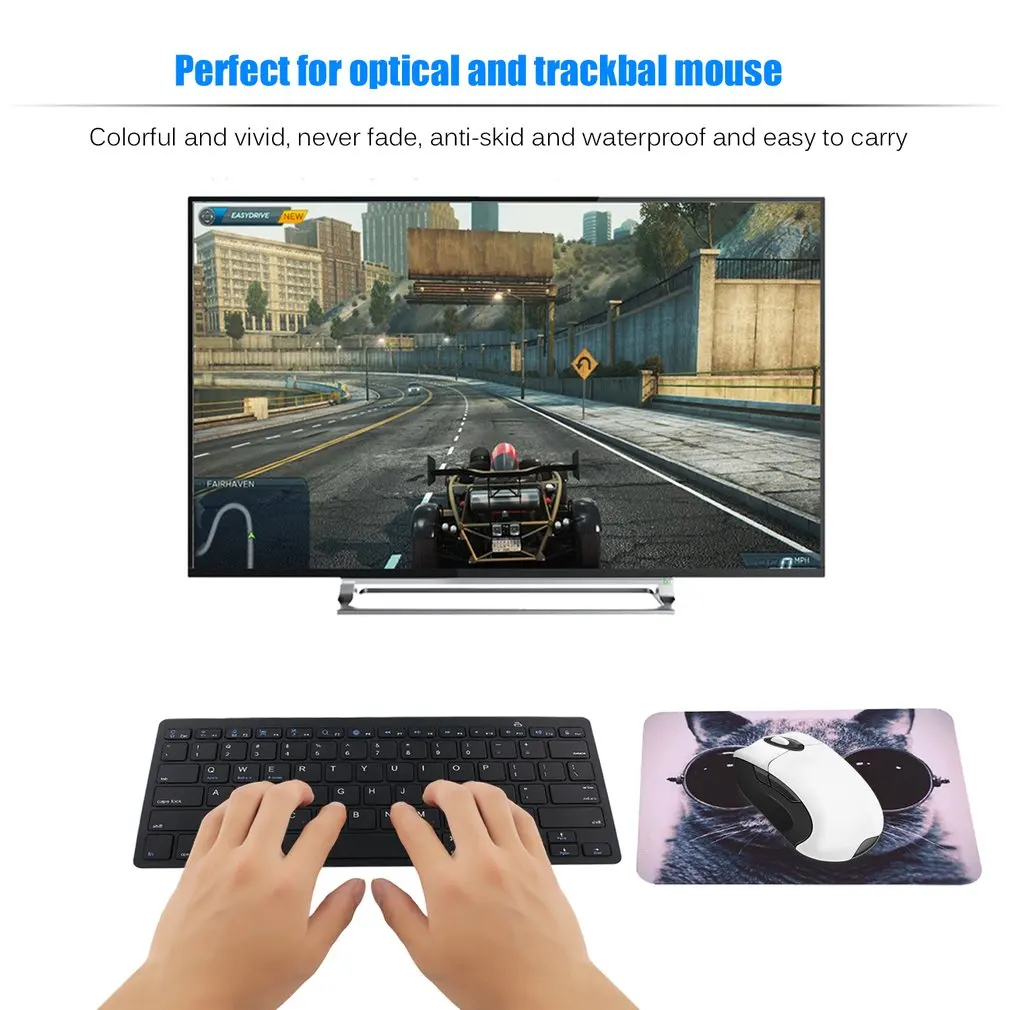 3D Pistol Pattern Laptop Computer Anti-Slip Mouse Pad Mat Mice Pad For Optical Laser Mouse Waterproof Table Mat 22cm*18cm