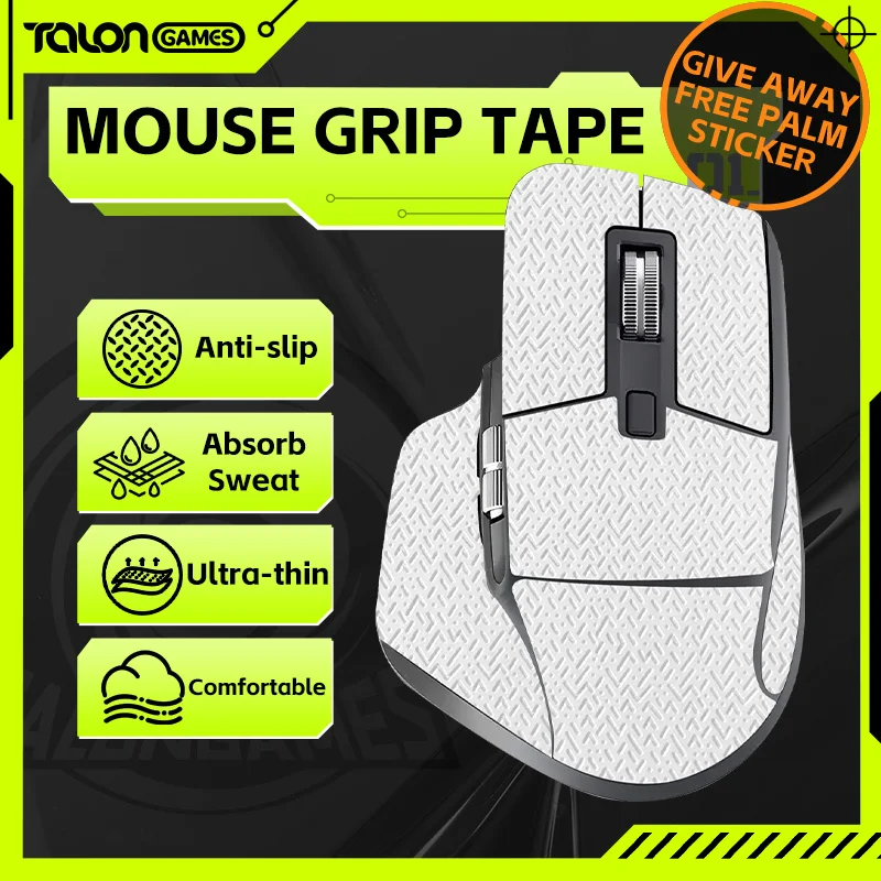 TALONGAMES Mouse Grip Tape Lizard Skin Texture For Logitech MX Master 3 , Palm Sweat Absorption,All Inclusive Anti-Slip Tape(w)