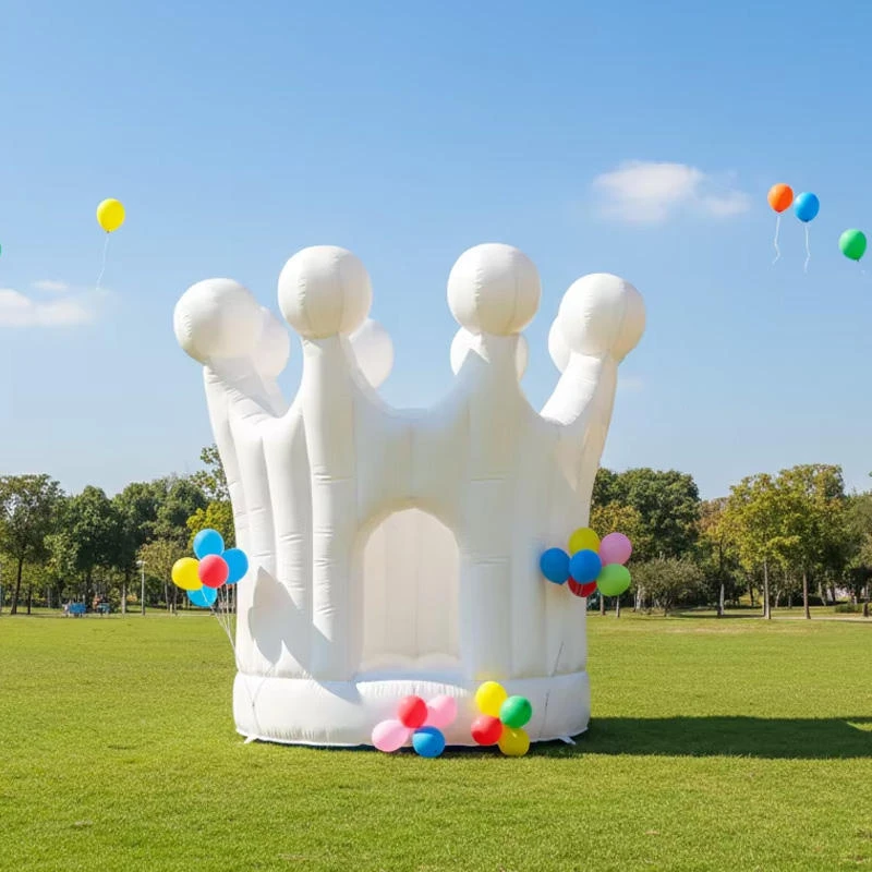 Custom Commercial Crown Themed Inflatable Bouncy Castle, Kids Bounce House for Backyard Birthday Party Event Rental