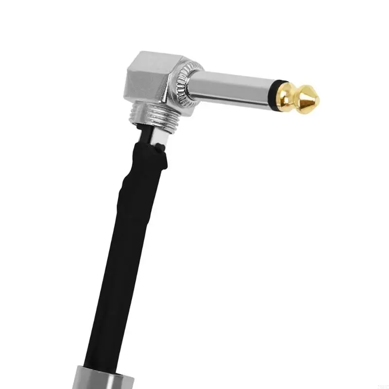 T8UC 15cm/30cm/50cm Efek Gitar Pedal Cable Flat Patch Connector 6.35mm Colokan Tembaga Kawat Inti Adaptor Line Round Head