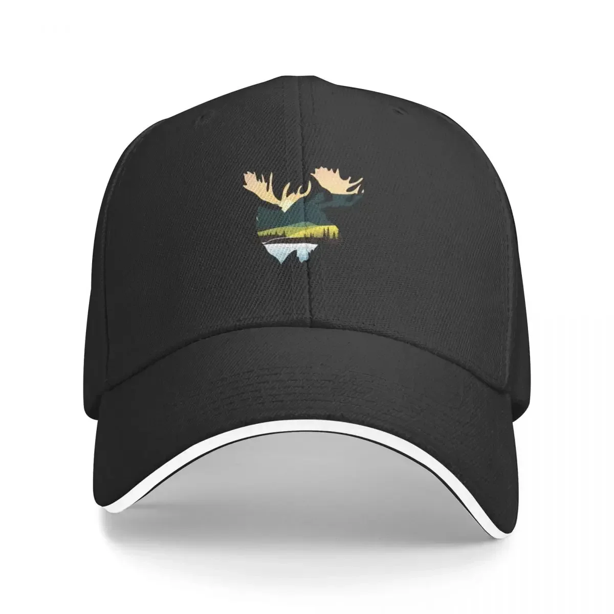 Majestic Moose and Serene Sunsets: Gros Morne National Park Silhouette Design Baseball Cap luxury woman cap Mens Tennis Women's