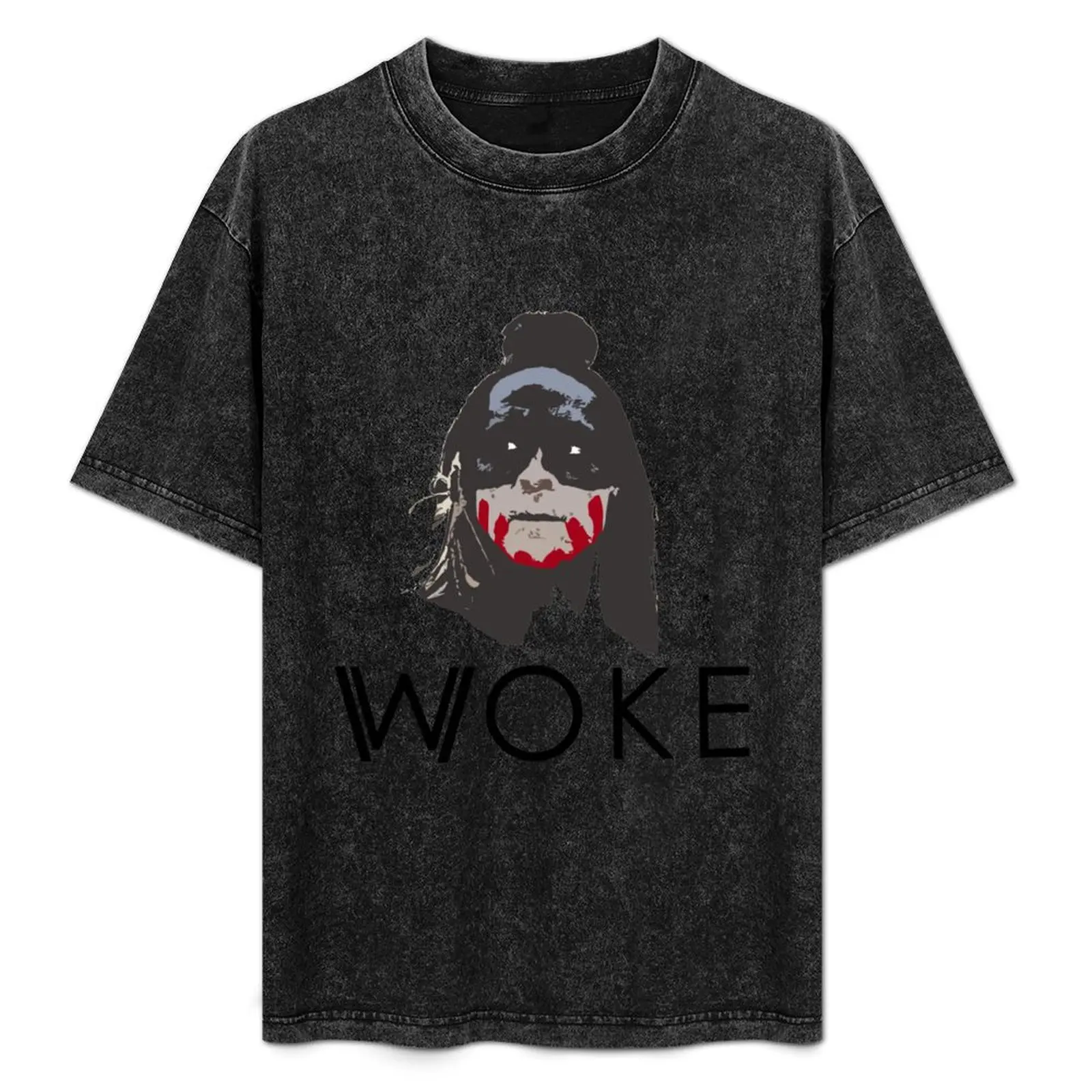 

Akecheta Ghost Nation - Woke T-Shirt Basic Solid Color Casual Tee Shirt