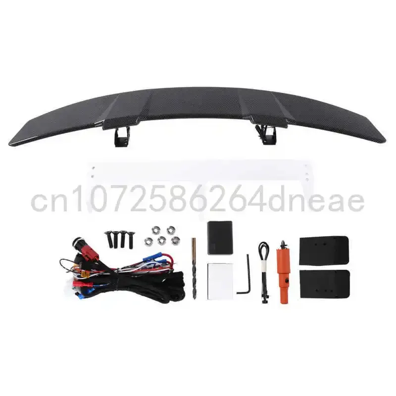 Rear Trunk Spoiler Wing Carbon Fiber Style Automatic Lifting Tail Decoration Universal for Sedan Car Modification