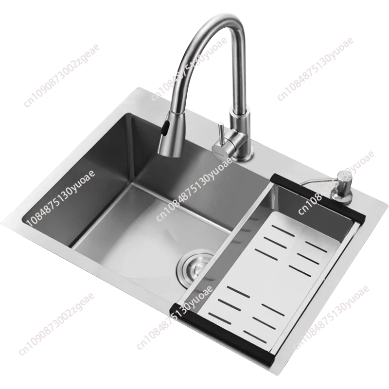 

Simple Commercial Kitchen Sink for Dining Room Brushed Metal Multi-functional Sink Modern Thickened Kitchen Sinks for Restaurant