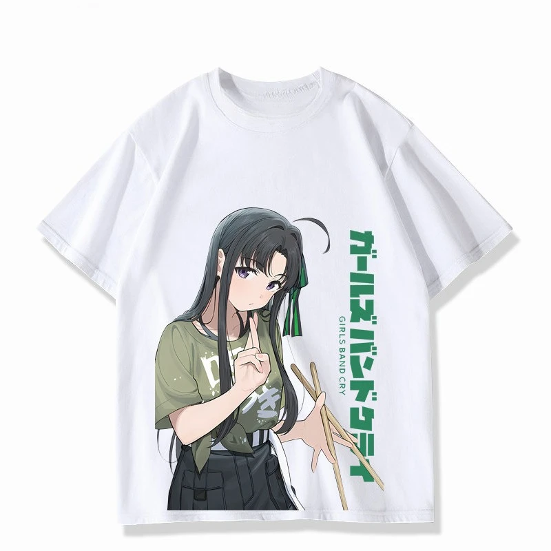 Girls Band Cry Cotton T-shirt personality Clothes New Model Anime T-shirt Yearround clothing Streetwear Short Breathable Couples