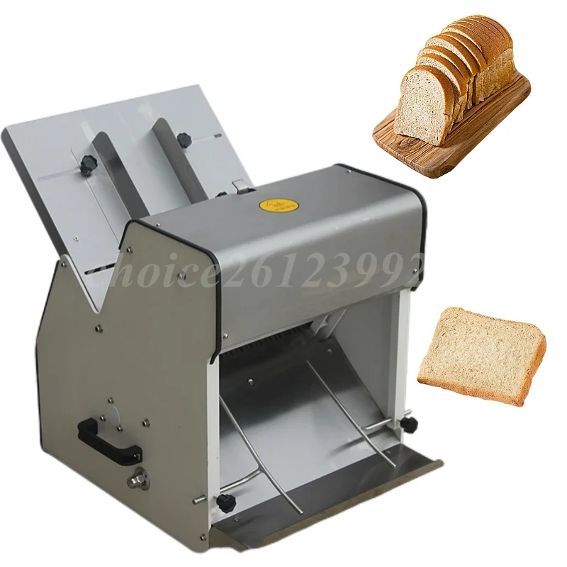 

Electric Stainless Steel Toast Slicer Machine Automatic Square Bread Toast Small Bread Slicer can Make 12mm Thickness 31 Slices