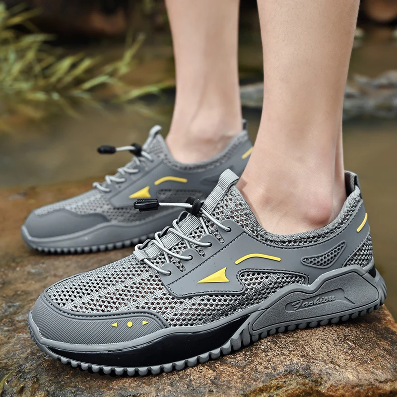 Hiking Shoes for Men Sneakers 2024 Summer Mesh Lightweight Breathable Men's Shoes Outdoor Non-slip Hollow Men Jogging Shoes New