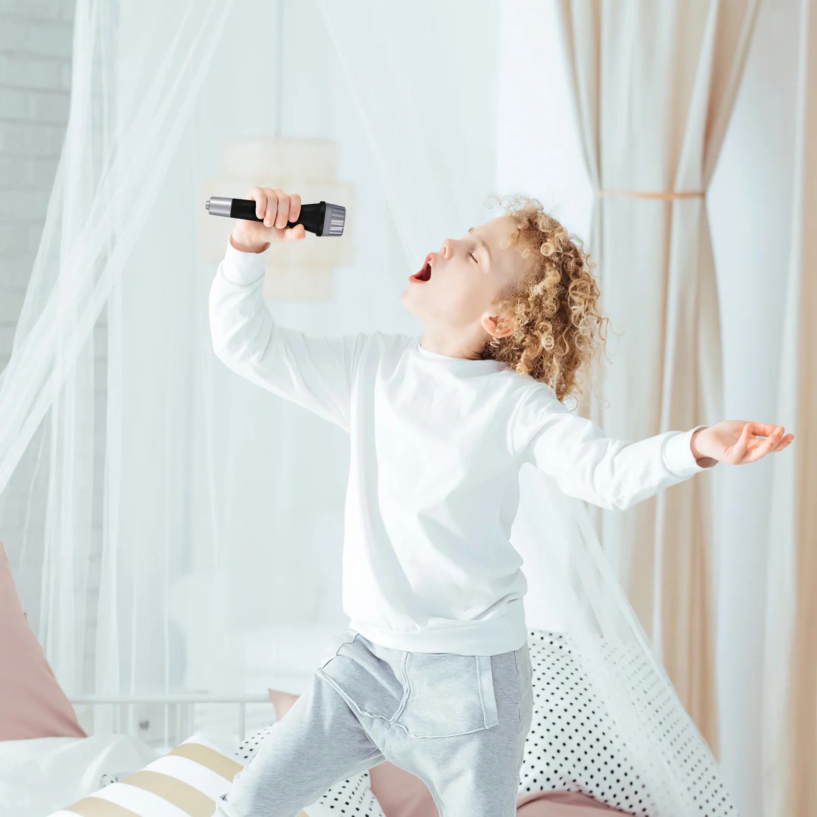 12 stks Kids Microfoon Nep Microfoon Gesimuleerde Stage Prop Voor Fantasiespel Plastic Feestartikelen Verjaardag Kerst Bruiloft