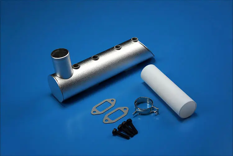 Stainless Steel Exhaust Header Manifold for DLE222 222cc 4-Cylinder RC 4-Hole Flange with Springs & Gaskets