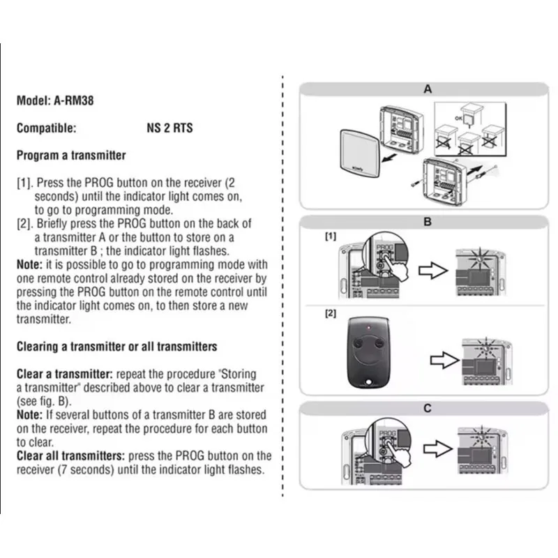 1-10 قطعة Somfy NS 2 RTS / NS 4 RTS / NS2RTS / NS4RTS / 2RTS / 4RTS/ RTS 433,42MHz SOMFY بوابة جراج التحكم عن بعد #3