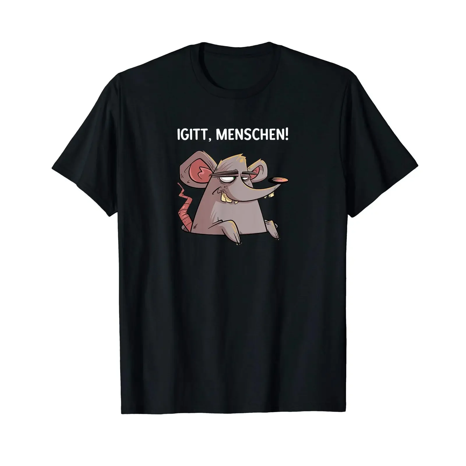 Igitt People Rat Mouse Introverted Hate T Shirt vintage Washed Breathable Stretched designer clothes Casual Unisex streetwear
