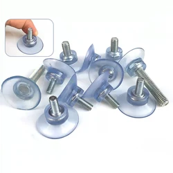 Mushroom Head Clear Suction Cups With M6 M8 Screw Nut Transparent Strong Vacuum Suckers Plastic Hooks For Glass Table Tops