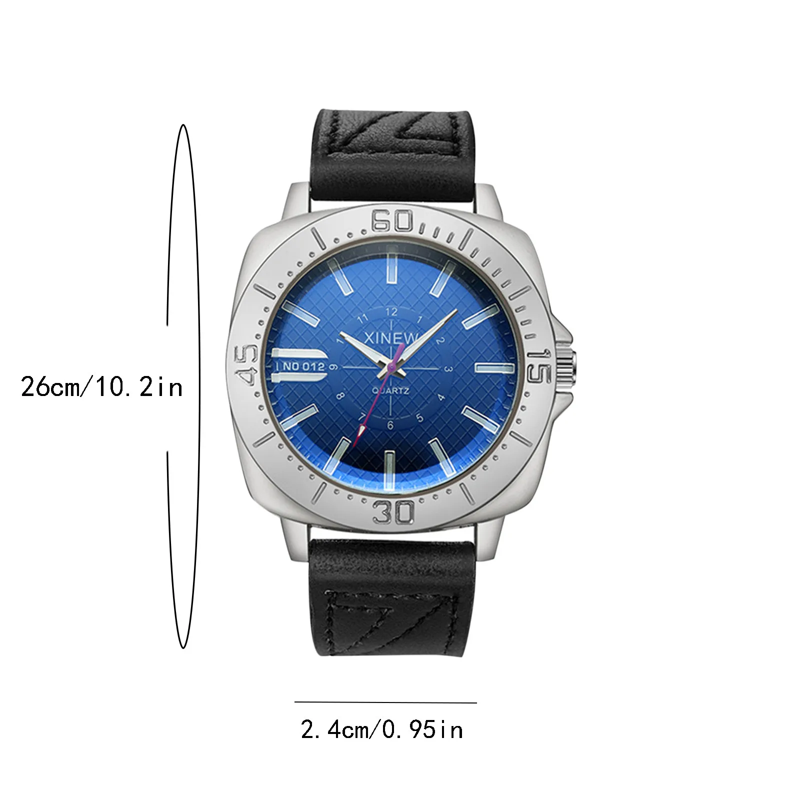 Male Hig-end Fashion Simple Business Leather Band Strap Glass Minimalist Round Dial Versatile Daily Outgoing Quartz Wrist Watch