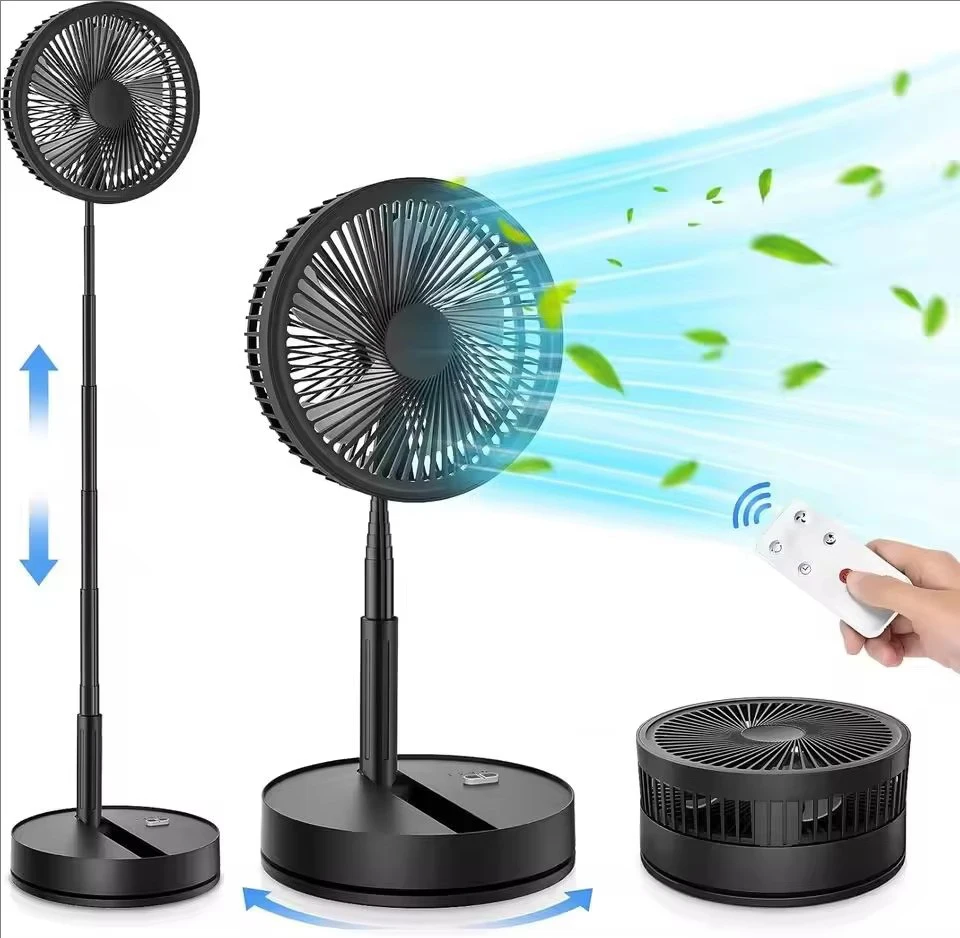 Portable Silent Charging Long-life Mini USB Desktop Fan With Telescopic And Folding Floor-standing Household Electric Fan