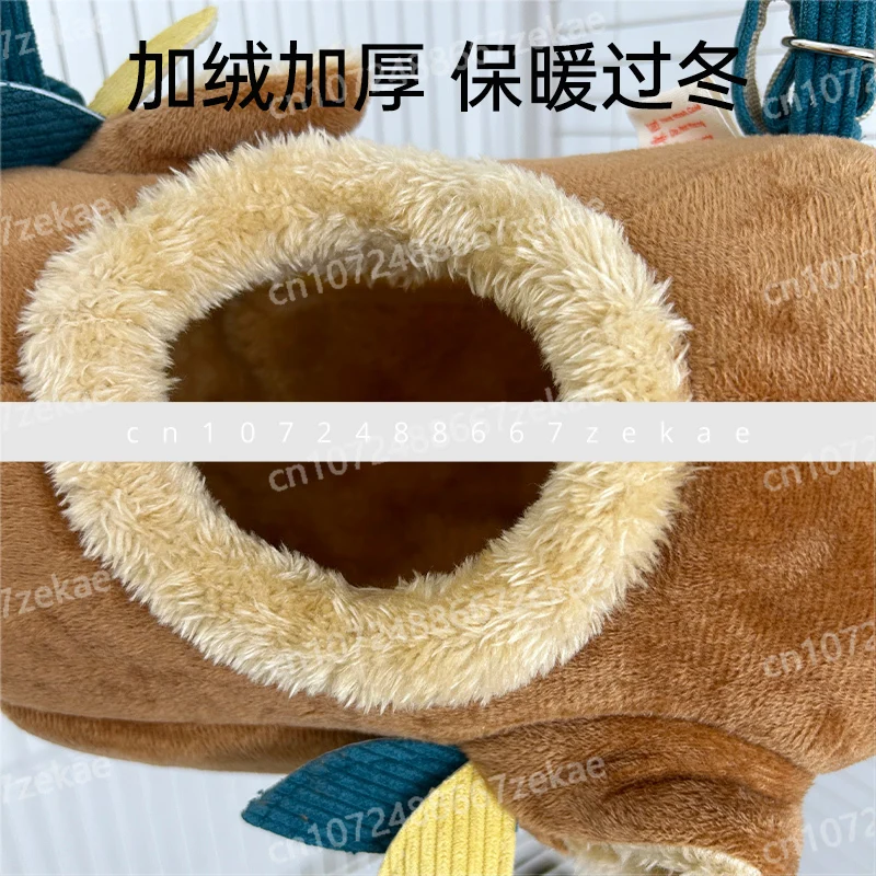 عش دافئ ببغاء شتوي مخملي وأكثر سمكًا، قطعة أثرية شتوية من عش القطن