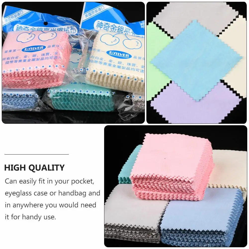 

50 Pcs Cleaning Cloth Jewelry Maintenance Accessory Durable Dirty Removing Phone Outdoor Flannel Wiping