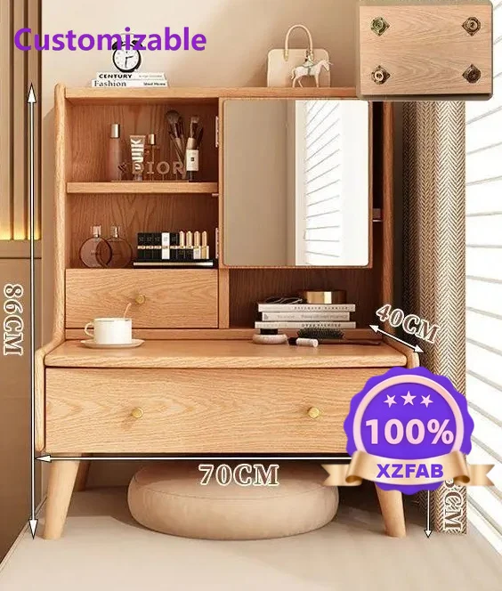 Factory Direct 2026 Master bedroom makeup table bay window dresser storage small solid wood makeup tableprincess specialmakeup b