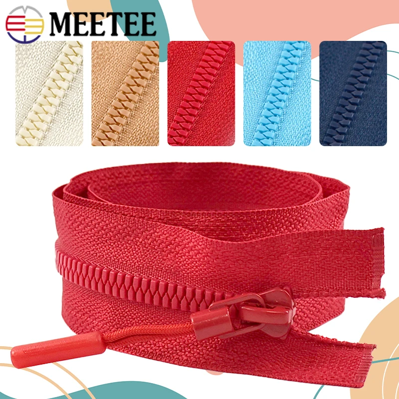 

10Pcs Meetee 5# Resin Zipper 15-25cm Close-End 40-80cm Open-End Zips Closures Bags Clothes Zippers Repair Kit Sewing Accessories