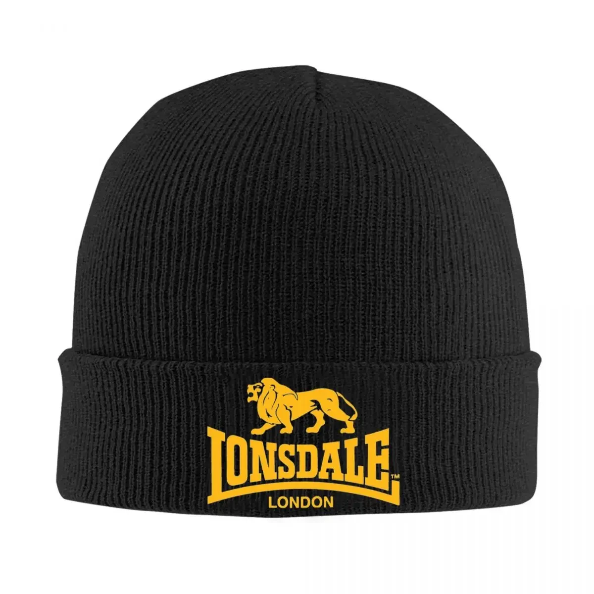 Lonsdales London Yellow Logo Beanie Hats Bonnet Hats Men Women Fashion Hippie Knit Hat Autumn Winter Printed Elastic Caps