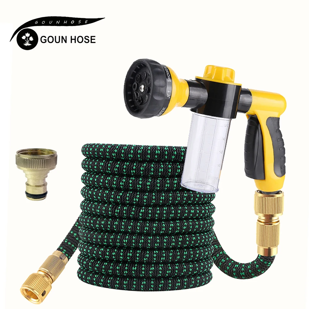 

25FT-125FT Garden Hose Expandable Magic Water Pipes Home Garden Daily Watering Tools High-Pressure Car Wash Cleaning Water Gun