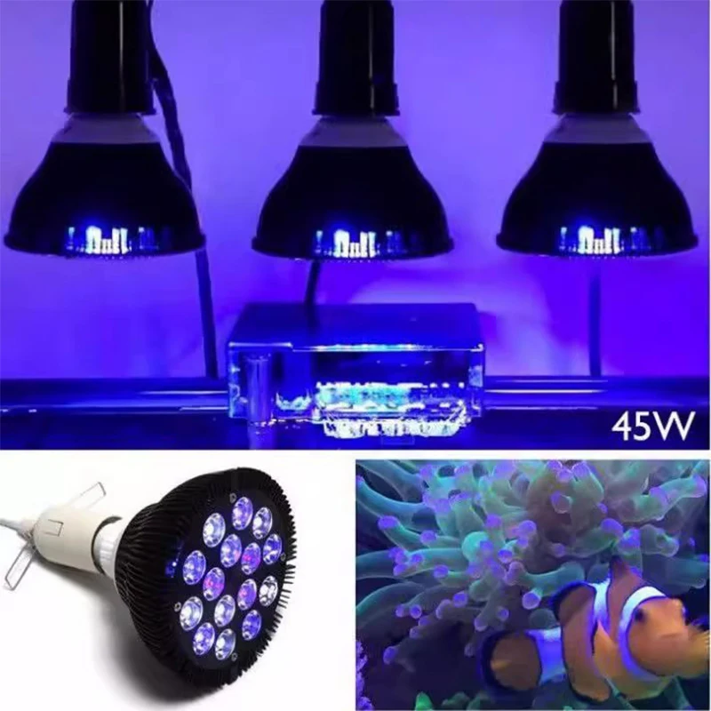 

Aquarium Light LED Bulb 12-54W Deep Penetration Fish Tank LED Reef Decoration Light for Saltwater Freshwater Fish Coral Reef