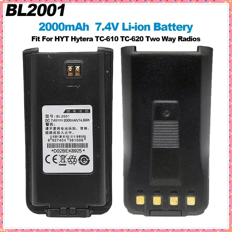 BL2001 Walkie Talkie Li-ion Battery 2000mAh DC7.4V For HYT Hytera TC-610 TC-620 Two Way Radios Replacement Battery TC610 TC620