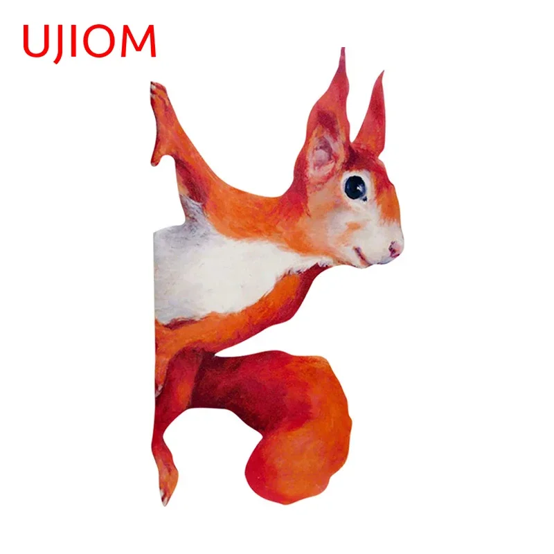 UJIOM 13cm X 7.2cm Cartoon Animal Peeping Squirrel Wall Stickers Bedroom Decal DIY Windows Side Scratch Resistant Accessory