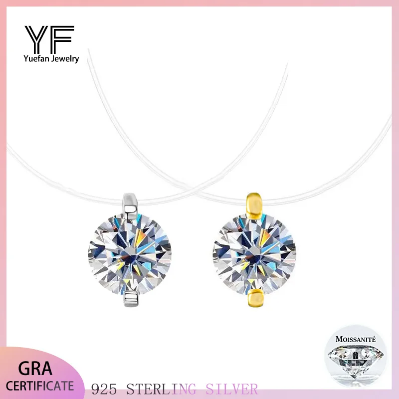 

s925 silver 1-carat Moissanite women's necklace, Mermaid's Tears Moissanite pendant, collarbone chain