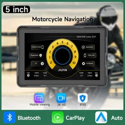 5inch Motorcycle GPS Navigation Wireless CarPlay Android Auto Multimedia Player 2K HD Recorder IP67 Waterproof Screen  Bluetooth