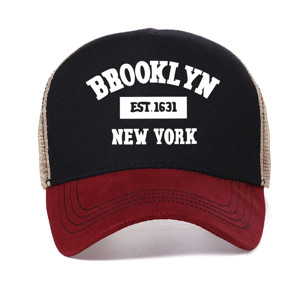 

summer casual Brooklyn New York letter printed baseball cap fashion outdoor sport sun Snapback hats Breathable mesh trucker hat