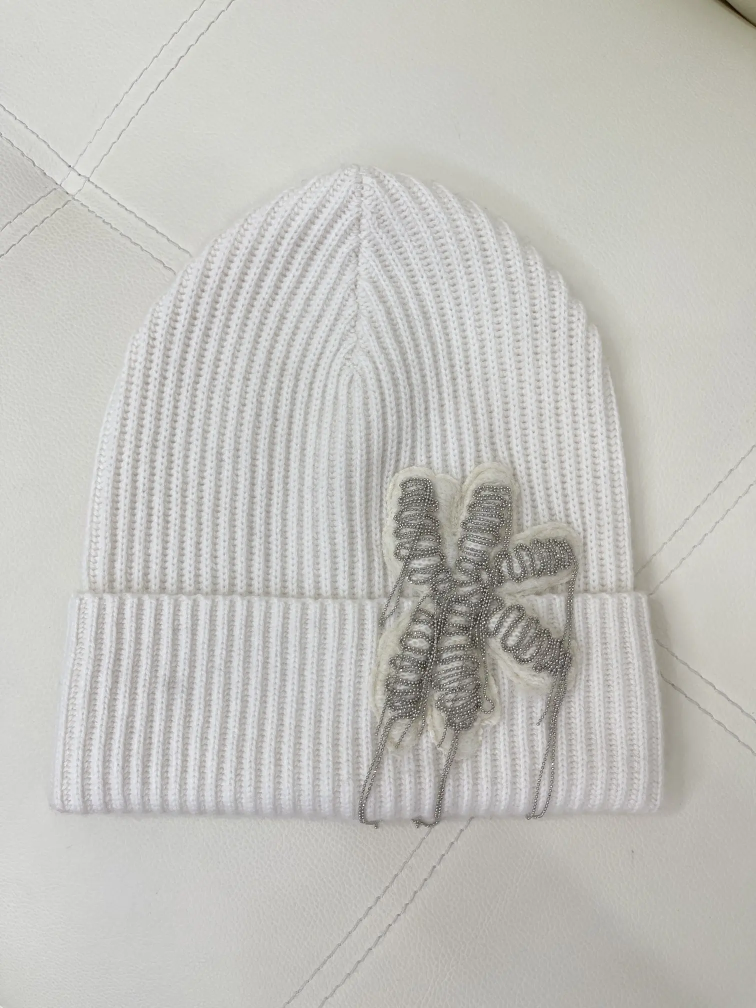 High Quality 2024 Autumn And Winter New Style Chain Cashmere Knitted Hat For Women