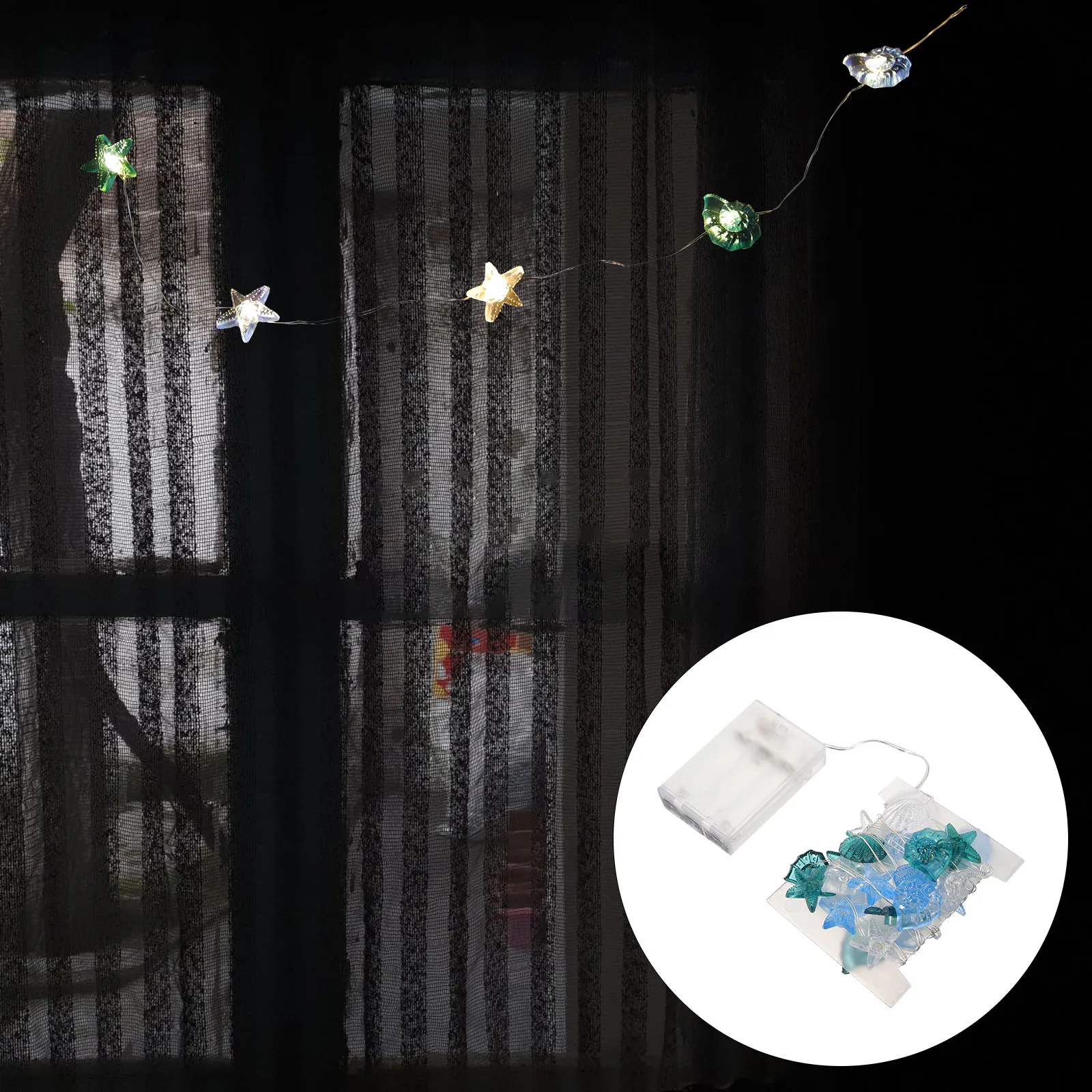 

3 Meter 30 LED Sea Shells Seahorse String Lights Bendable Outdoor Indoor Decorative Lights for Nautical Room Garden Wedding