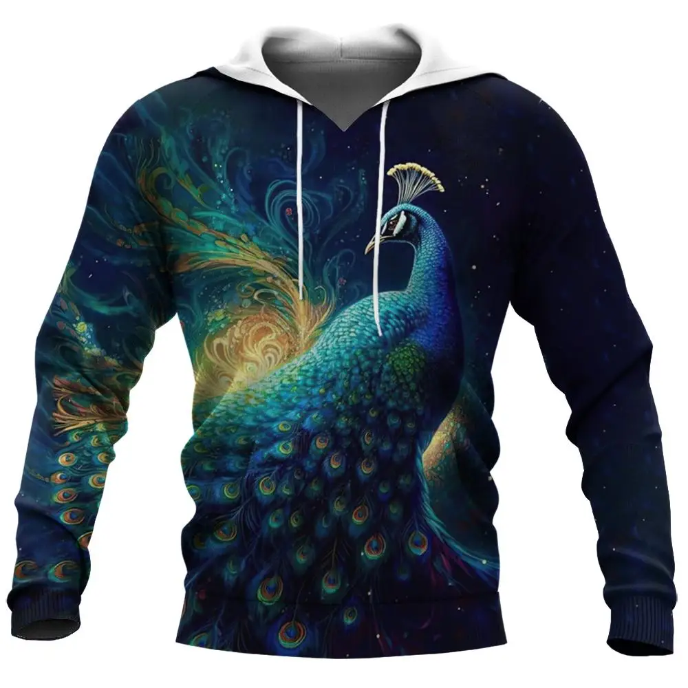 Men‘s Hoodie 3D Printed Peacock Garden and Sweatshirt Harajuku Fashion Hoodies Unisex Casual Jacket Pullover Sportswear Clothing