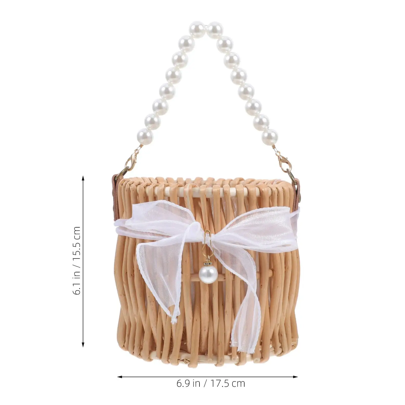 Handwoven Wood Slice Basket Storage Picnic Fruit Vegetable Grain Home Decor Handheld Woven Shopping Basket