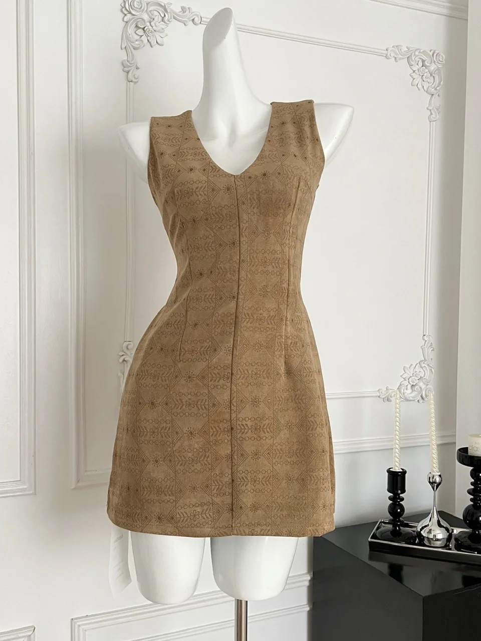 

Ele V-ne Svel A-line Dr Women's Faion Slimming Waist Design Summer 2025 Polyester Fiber Par Dr