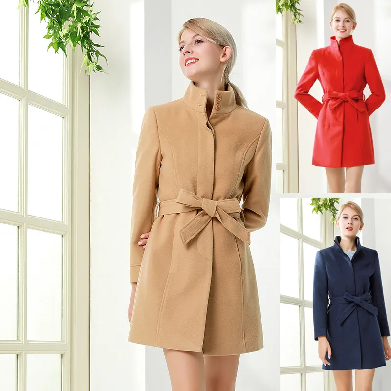 

Women's Mid-Length Overcoat College Trend Clothes Autumn And Winter Woolen Coat Small Stature Young Lady Short Style Outwear