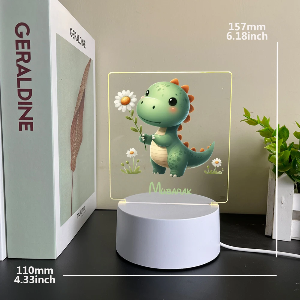 Personalized Custom Dinosaur NEW  Night Light Valentine'S Day Bedside Lamp Night Light 3D Illusion Lamp