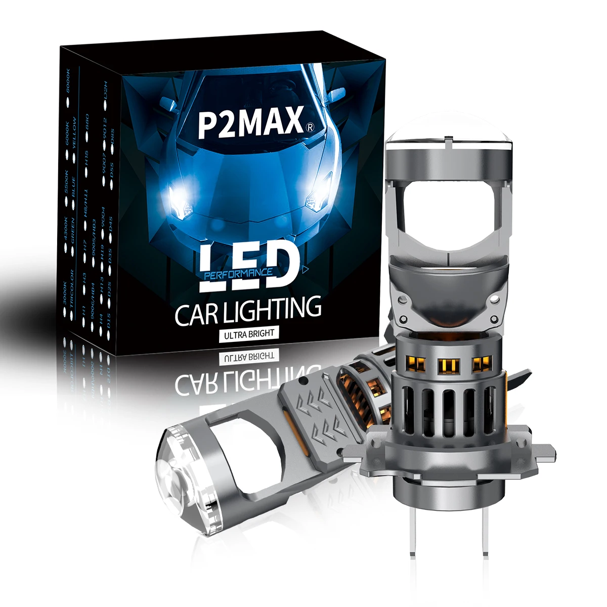 2PCS Super Strong H4 H7 Mini LED Lens Lamp 6000K White Headlight Plug and Play Type Used for Automotive Headlights Headlights