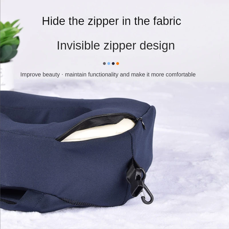 Hooded Memory Cotton U-shaped Pillow Neck Cap U-shaped Pillow Car Travel Pillow Office Shading Nap Pillow Comfort Storage Pillow