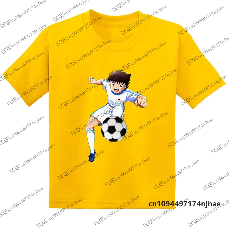 Hot Sale Anime Captain Tsubasa Le Petit Football Print Cotton Children's T-shirt Summer Boys Girls Clothes Casual Kids/Adult Top view 5