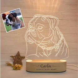 Personalised 3D Pet Photo Night Light Custom Dog Cat Photo Lamp Pet Lover Gift Memorial Gifts Unforgettable Gift for Pet Lovers
