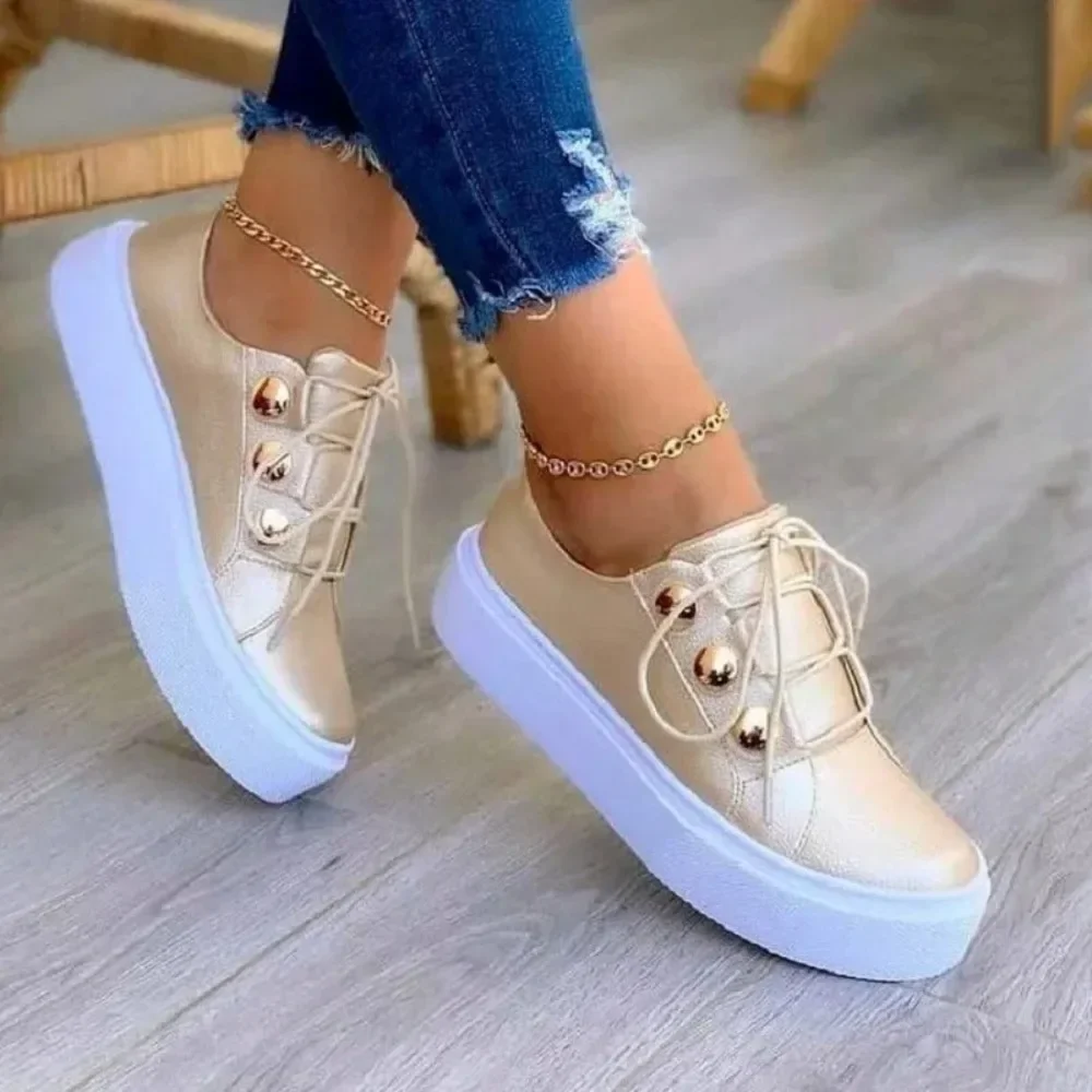 Women White Casual Sneakers Autumn Woman Leather Pu Fashion Vulcanized Shoes Female Platform Casual Shoes Zapatillas De Mujer