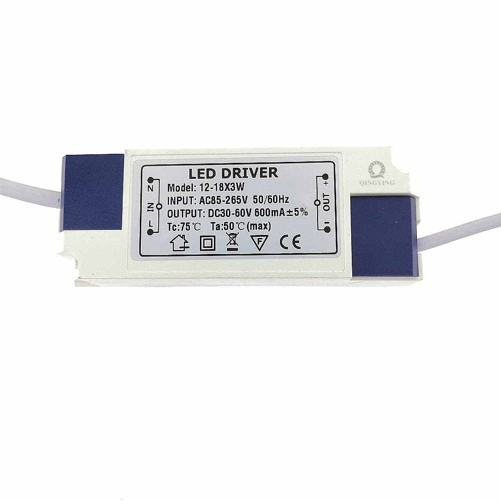 1 pz-5 pz 600mA LED Driver AC85-265V 3W 9W 12W 18W 30W 36W 50W 1x3W 2-3x3W 4-7x3W 8-12x3W trasformatore di illuminazione muslimata