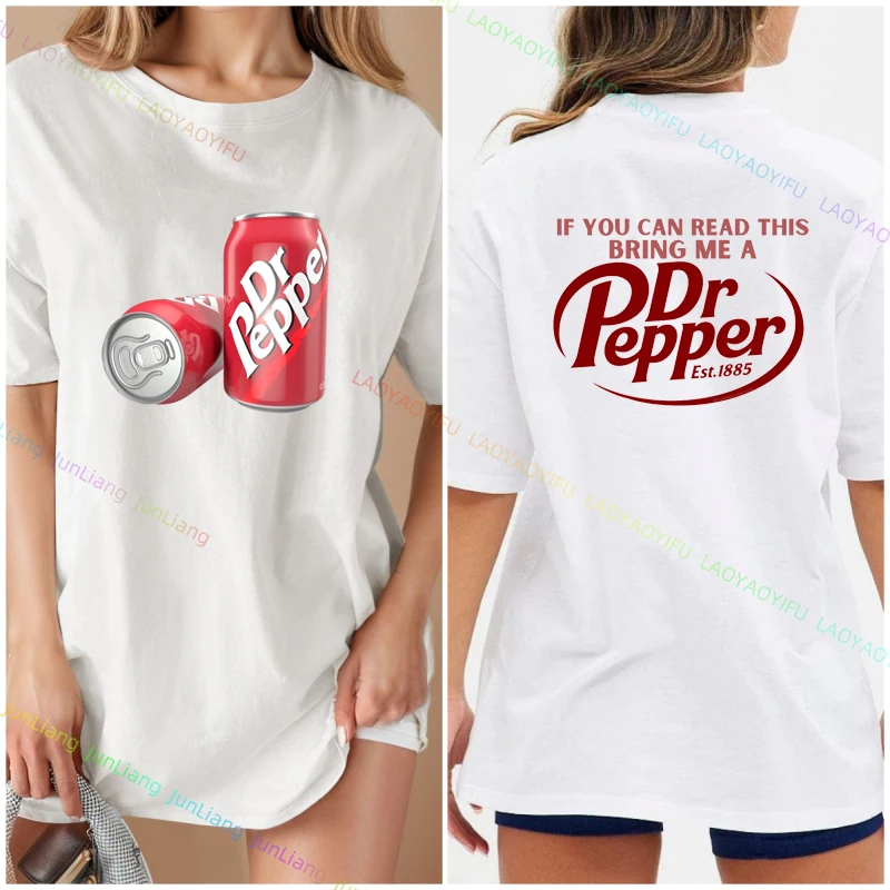 Dr Pepper Print Graphic Tees Men Clothing Funny Retro Soda Cap Streetwear Short Sleeve Tee Vintage Men\'s T-shirts Y2k Harajuku